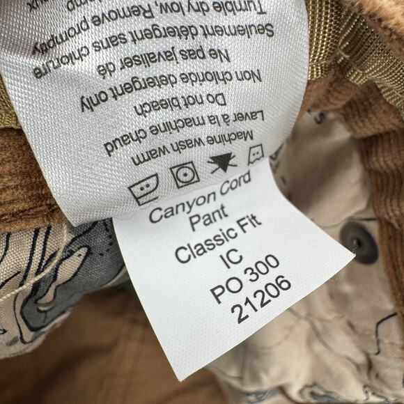 Mountain Khakis Pants Mens 38x31 (38x31 ACTUAL) Canyon Cord Brown Classic Fit - Picture 8 of 9